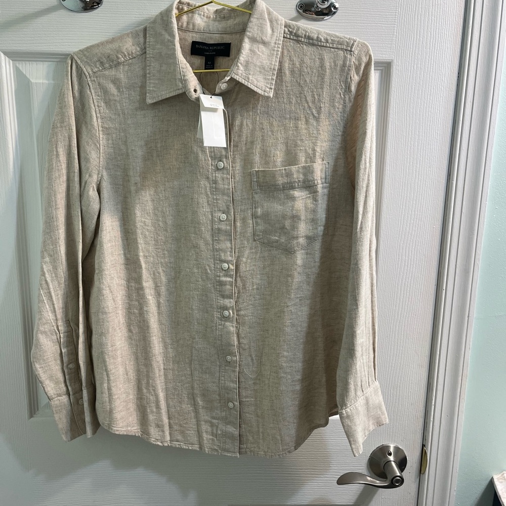 Banana Republic Beige Button Down Shirt